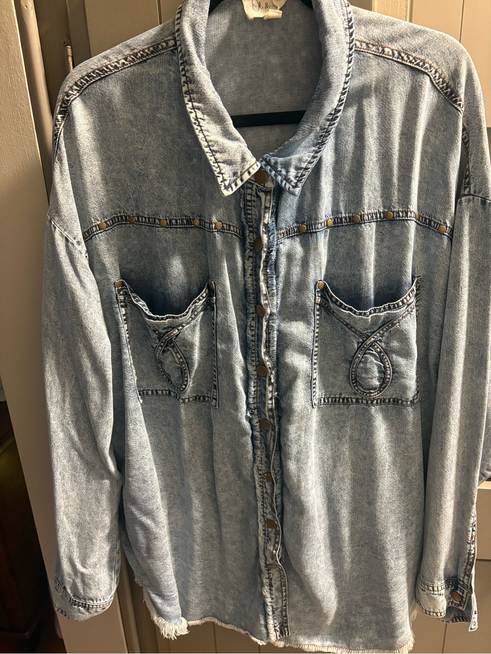 Oli & Hali Light Blue Acid Wash Denim Shirt Jacket